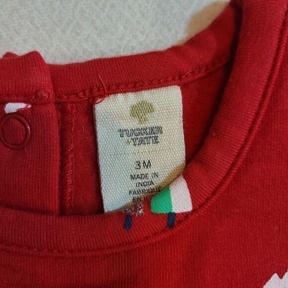 Tucker + Tate Red Chinoise Sparkle Forest Christmas Top Size 3M - Picture 4 of 5